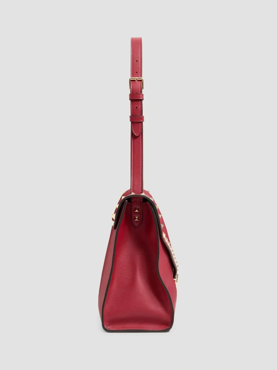Valentino Women's Rockstud Maxxing Medium Shoulder Bag in Smooth Calfskin - Dark Red | Thumbnail 4 Valentino Women's Rockstud Maxxing Medium Shoulder Bag in Smooth Calfskin - Dark Red | Thumbnail 4