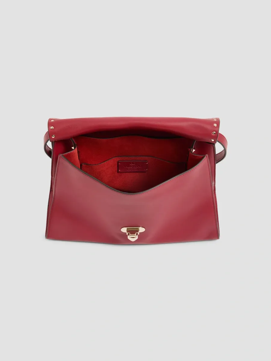Valentino Women's Rockstud Maxxing Medium Shoulder Bag in Smooth Calfskin - Dark Red | Thumbnail 5 Valentino Women's Rockstud Maxxing Medium Shoulder Bag in Smooth Calfskin - Dark Red | Thumbnail 5