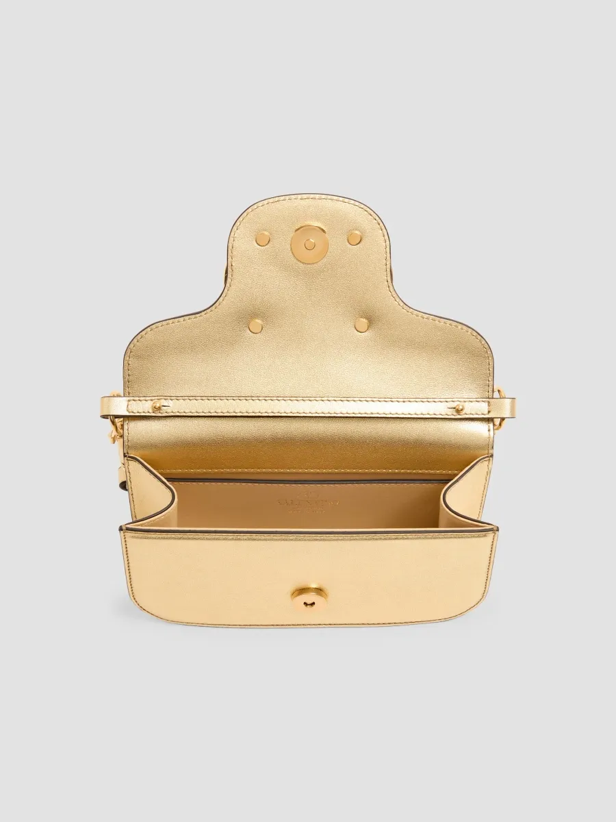 Valentino Women's Locò Small Shoulder Bag in Laminated Calfskin with Jewel Logo - Antique Brass | Thumbnail 5 Valentino Women's Locò Small Shoulder Bag in Laminated Calfskin with Jewel Logo - Antique Brass | Thumbnail 5
