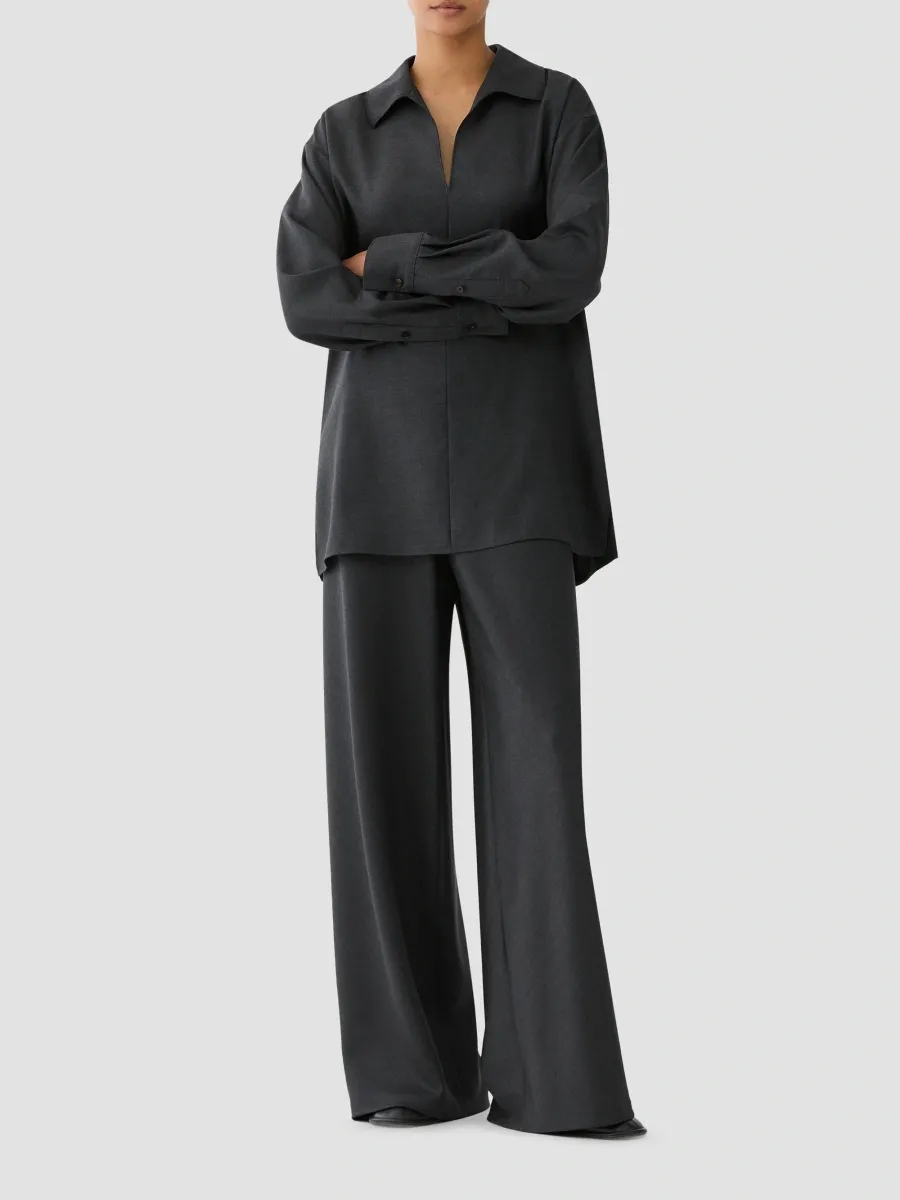 Lafayette 148 New York Women's Fluid Merino Wool Blouse | Thumbnail 2 Lafayette 148 New York Women's Fluid Merino Wool Blouse | Thumbnail 2