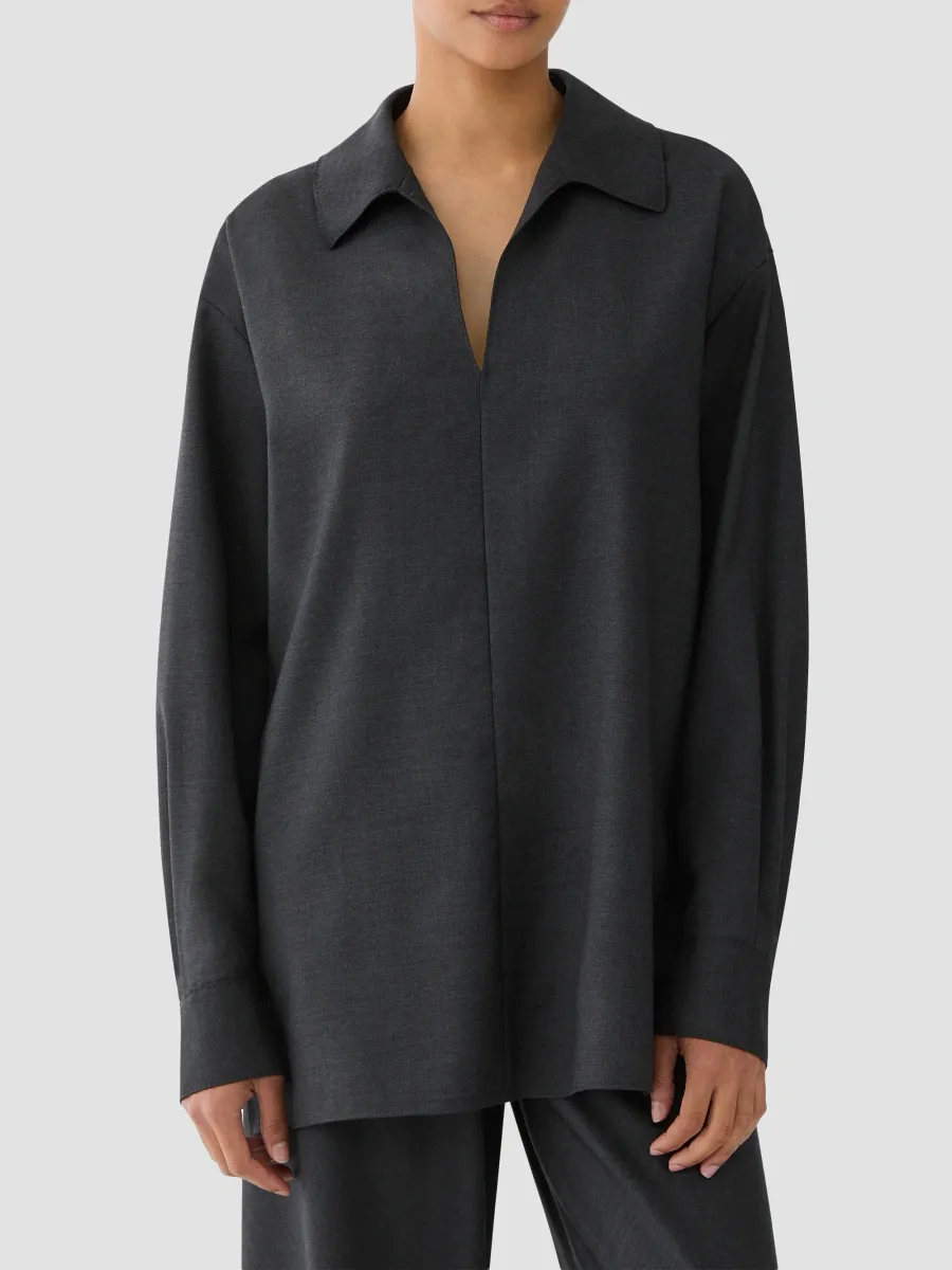 Lafayette 148 New York Women's Fluid Merino Wool Blouse | Thumbnail 4 Lafayette 148 New York Women's Fluid Merino Wool Blouse | Thumbnail 4