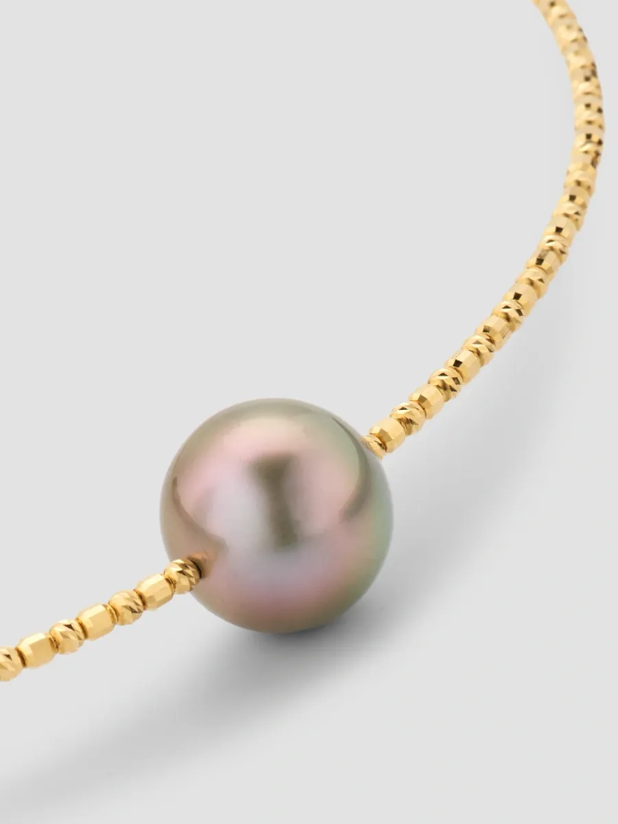 Pearls By Shari Women's Sparkle 18K Yellow Gold & Tahitian Cultured Pearl Choker Necklace | Thumbnail 3 Pearls By Shari Women's Sparkle 18K Yellow Gold & Tahitian Cultured Pearl Choker Necklace | Thumbnail 3