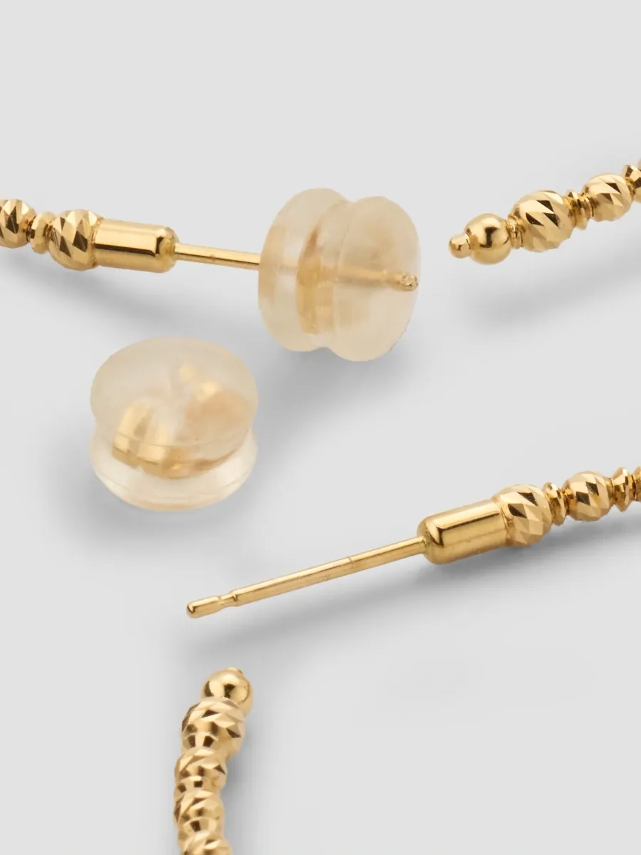 Pearls By Shari Women's Sparkle 18K Yellow Gold & Golden South Sea Cultured Pearl Hoop Earrings | Thumbnail 4 Pearls By Shari Women's Sparkle 18K Yellow Gold & Golden South Sea Cultured Pearl Hoop Earrings | Thumbnail 4