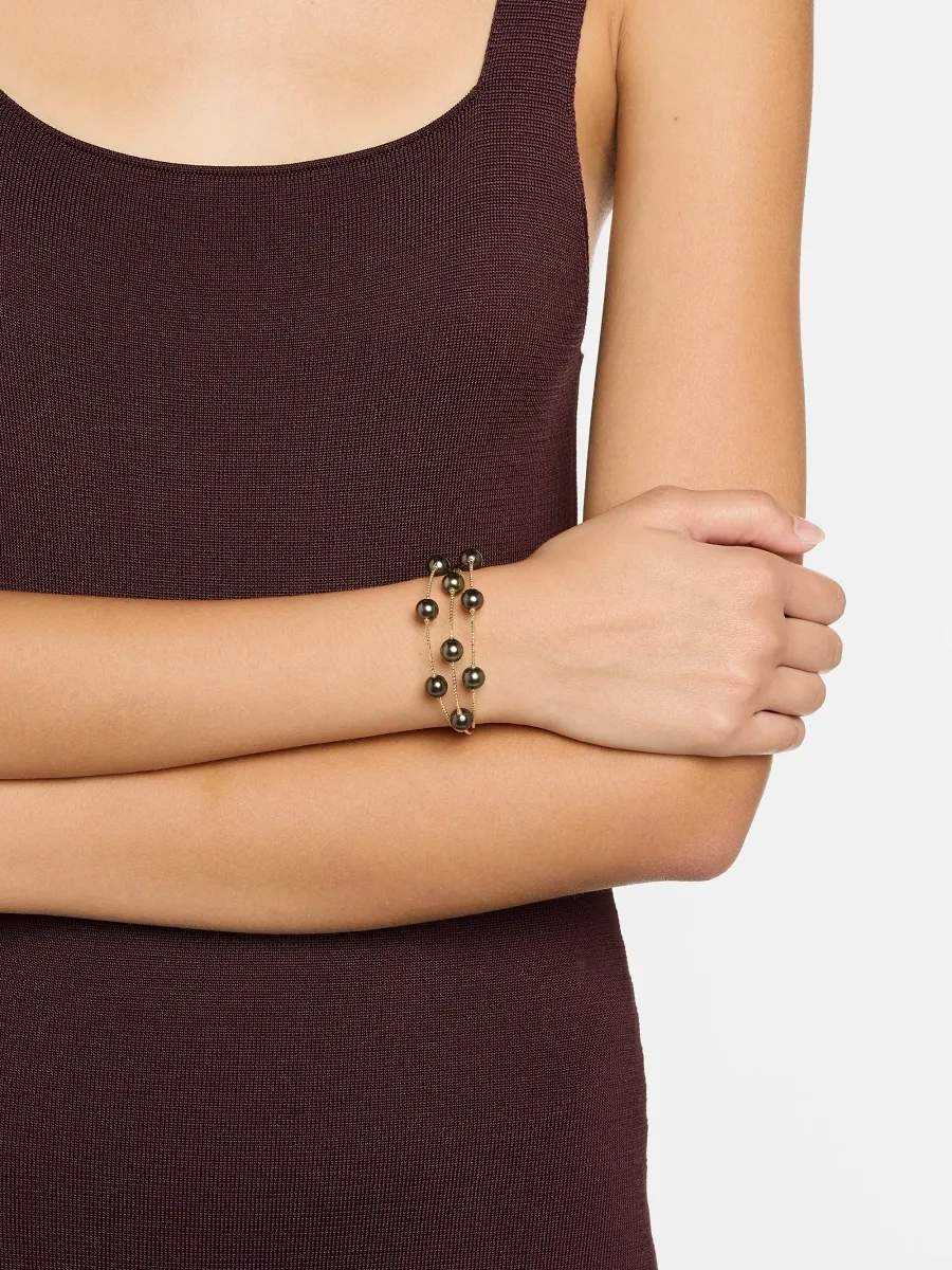 Pearls By Shari Women's Sparkle 18K White Gold & Tahitian Cultured Pearl Bracelet | Thumbnail 2