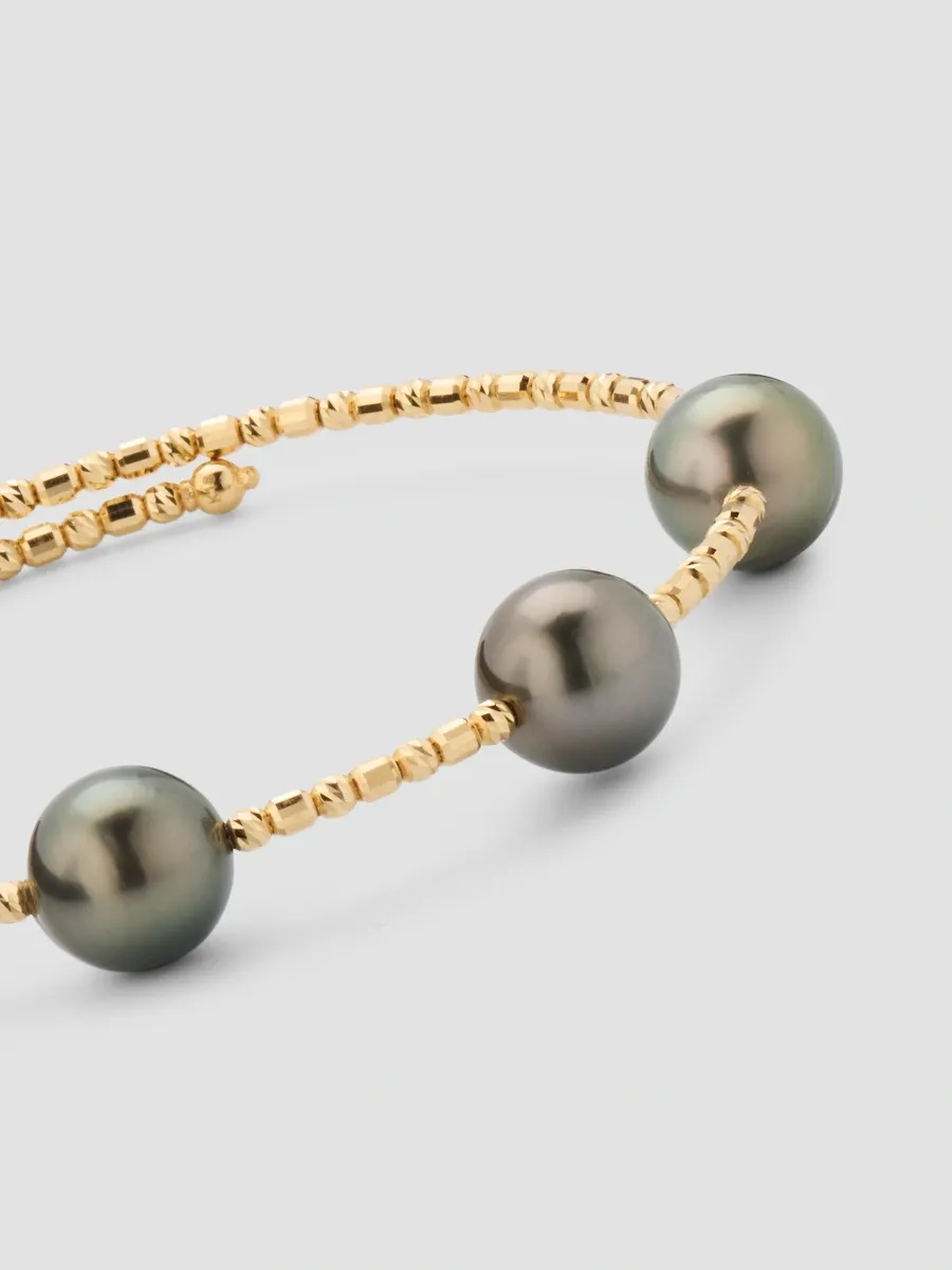Pearls By Shari Women's Sparkle 18K Gold & Cultured Pearl Bangle | Thumbnail 3 Pearls By Shari Women's Sparkle 18K Gold & Cultured Pearl Bangle | Thumbnail 3