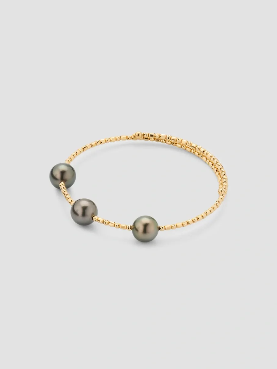 Pearls By Shari Women's Sparkle 18K Gold & Cultured Pearl Bangle | Thumbnail 4 Pearls By Shari Women's Sparkle 18K Gold & Cultured Pearl Bangle | Thumbnail 4