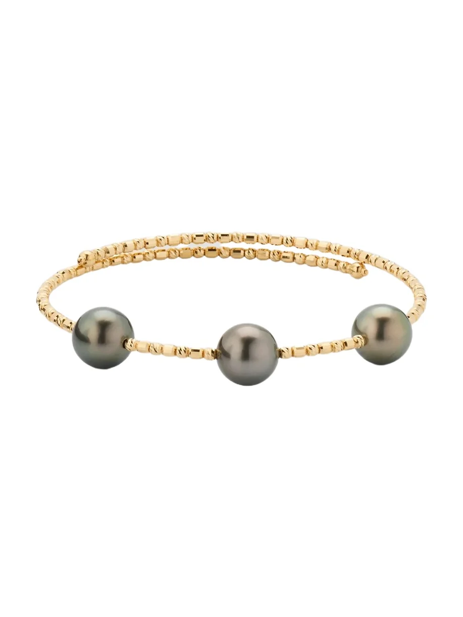 Pearls By Shari Women's Sparkle 18K Gold & Cultured Pearl Bangle