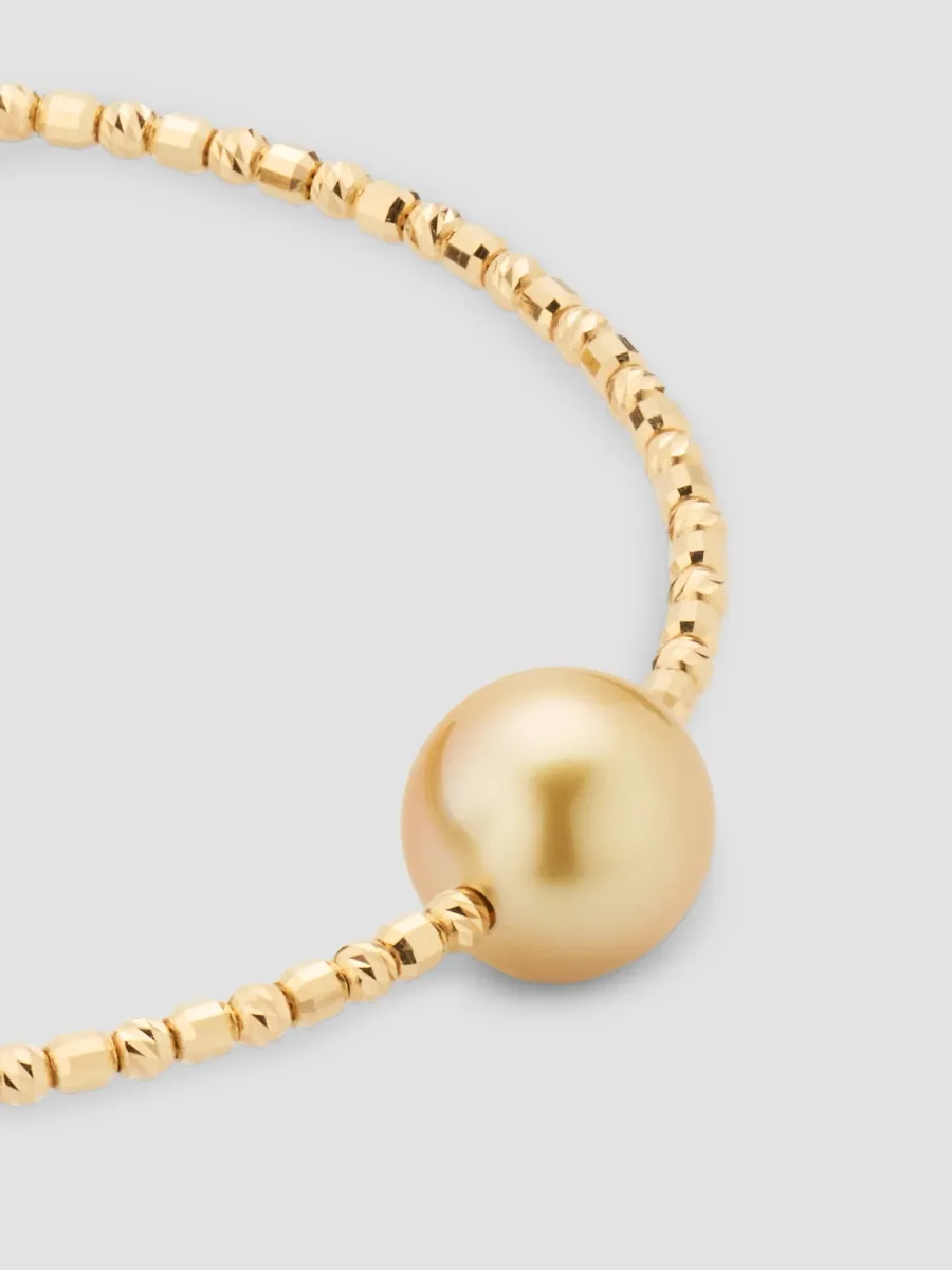 Pearls By Shari Women's Sparkle 18K Yellow Gold & Golden South Sea Cultured Pearl Bangle | Thumbnail 3