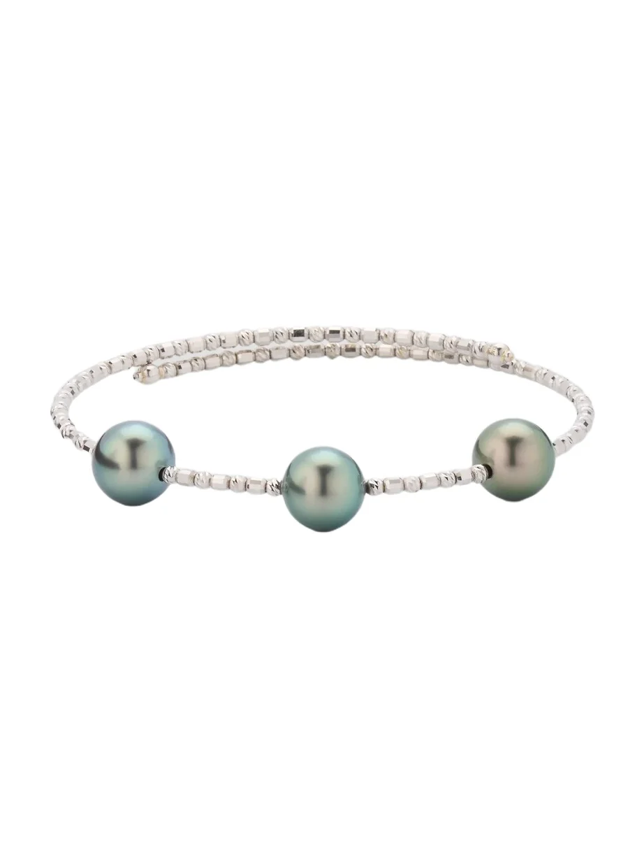 Pearls By Shari Women's Sparkle 18K Gold & Cultured Pearl Bangle