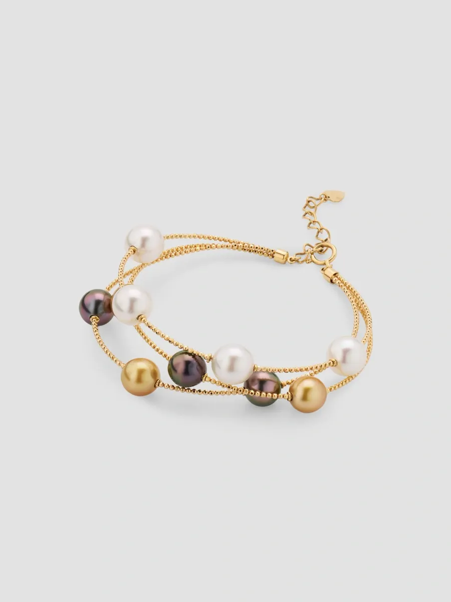 Pearls By Shari Women's Sparkle 18K Yellow Gold & South Sea Cultured Pearl Bracelet | Thumbnail 4 Pearls By Shari Women's Sparkle 18K Yellow Gold & South Sea Cultured Pearl Bracelet | Thumbnail 4