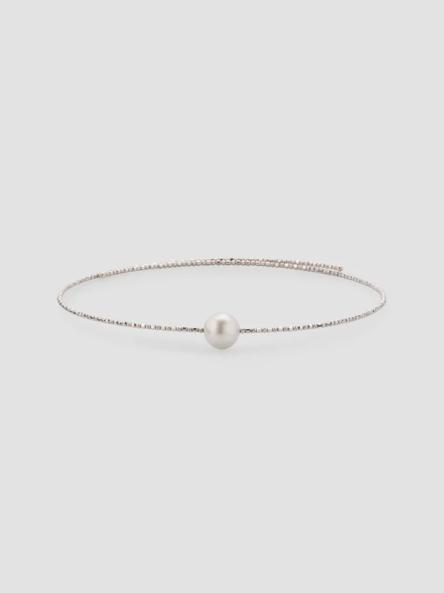 Pearls By Shari Women's Sparkle 18K White Gold & South Sea Cultured Pearl Choker Necklace | Thumbnail 4