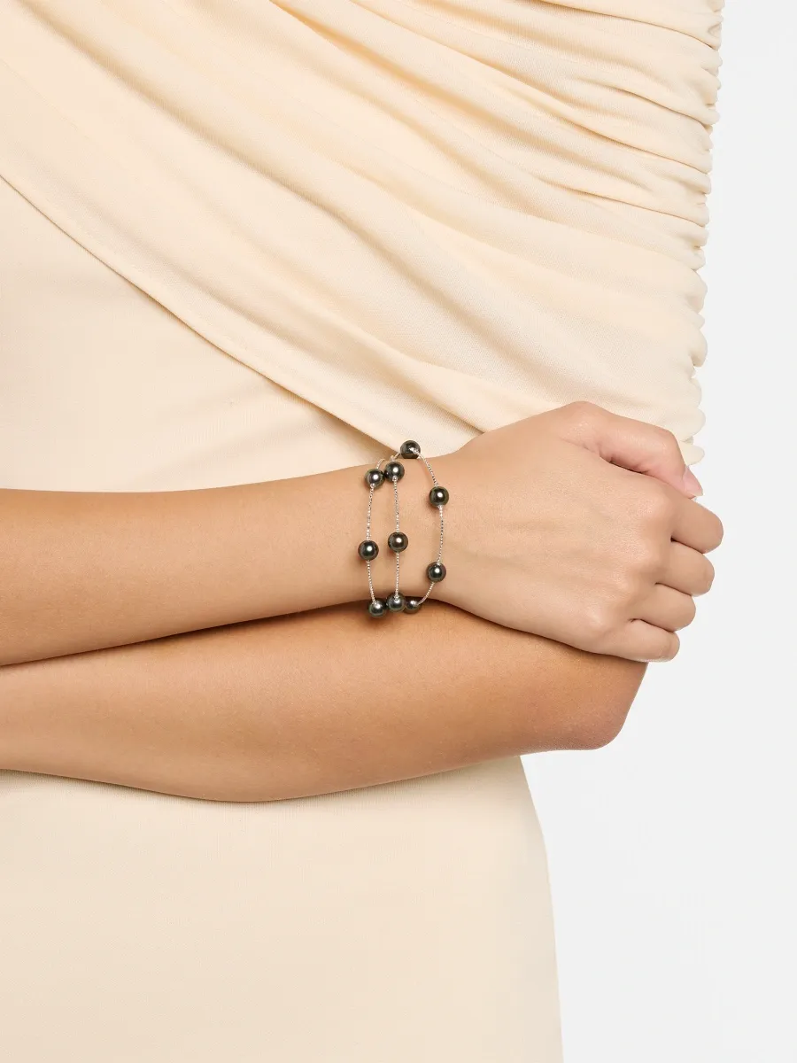 Pearls By Shari Women's Sparkle 18K White Gold & Tahitian Cultured Pearl Bracelet | Thumbnail 2