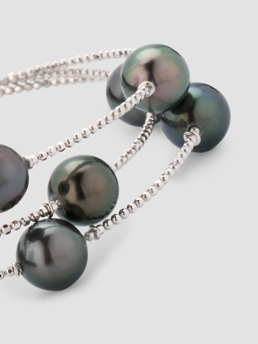 Pearls By Shari Women's Sparkle 18K White Gold & Tahitian Cultured Pearl Bracelet | Thumbnail 3