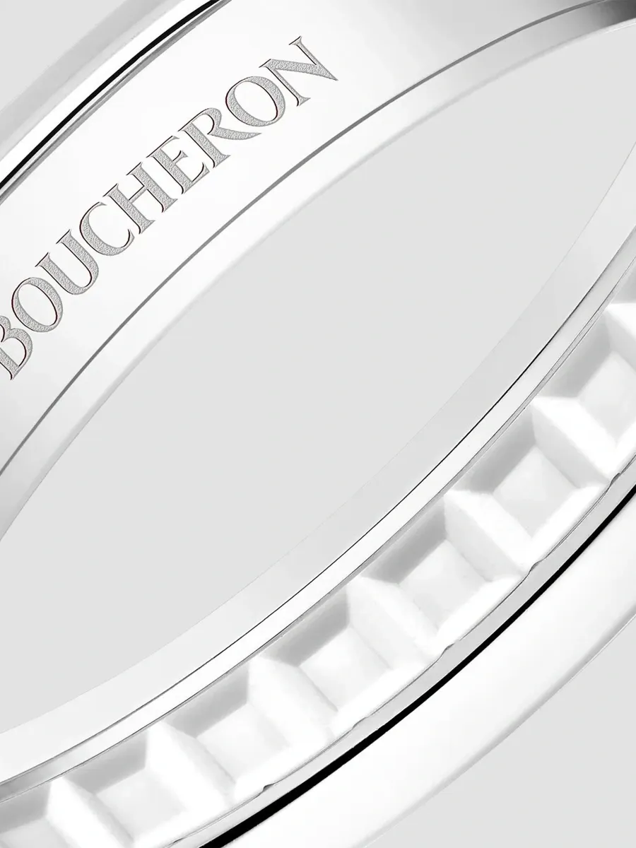 Boucheron Women's Quatre Double White Edition 18K White Gold & HyCeram Wedding Band Ring | Thumbnail 3 Boucheron Women's Quatre Double White Edition 18K White Gold & HyCeram Wedding Band Ring | Thumbnail 3