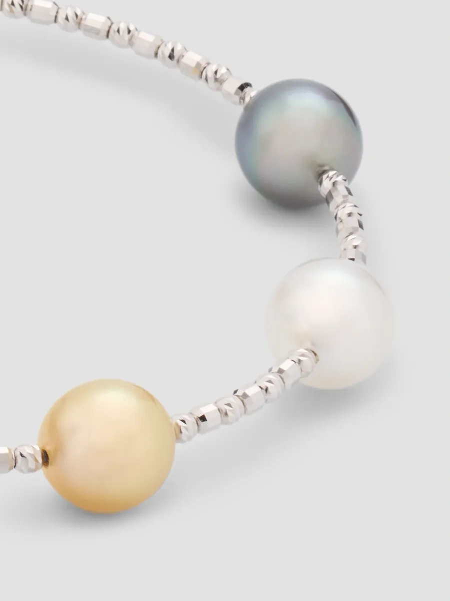 Pearls By Shari Women's Sparkle 18K Gold & Multicolored South Sea Cultured Pearl Bangle | Thumbnail 3