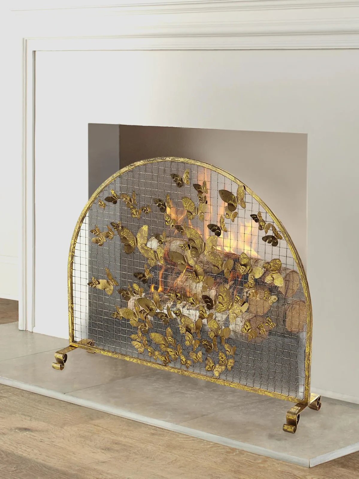 Arched Butterfly Fire Screen Arched Butterfly Fire Screen