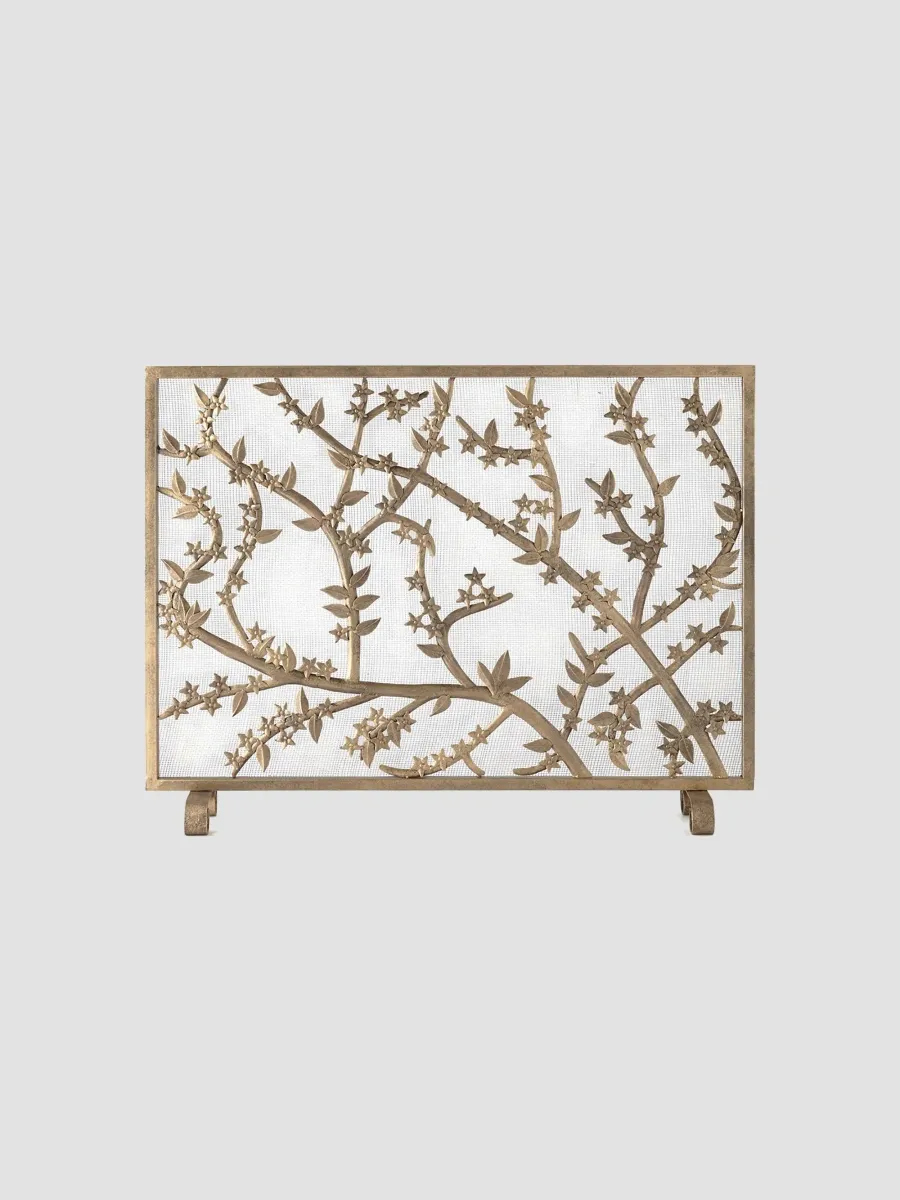 Dr. Livingston Golden Flowers & Branches Iron Fireplace Screen | Thumbnail 2 Dr. Livingston Golden Flowers & Branches Iron Fireplace Screen | Thumbnail 2
