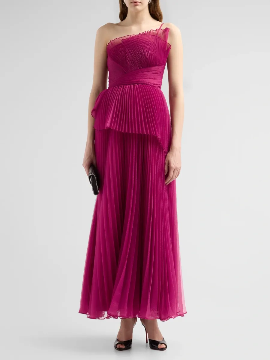 THEIA Women's Delphine Pleated One-Shoulder Organza Gown | Thumbnail 2 THEIA Women's Delphine Pleated One-Shoulder Organza Gown | Thumbnail 2