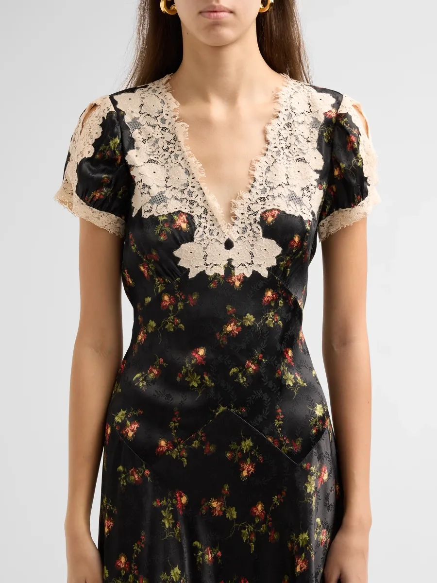 DÔEN Women's Celia Floral & Lace Midi Dress | Thumbnail 5 DÔEN Women's Celia Floral & Lace Midi Dress | Thumbnail 5