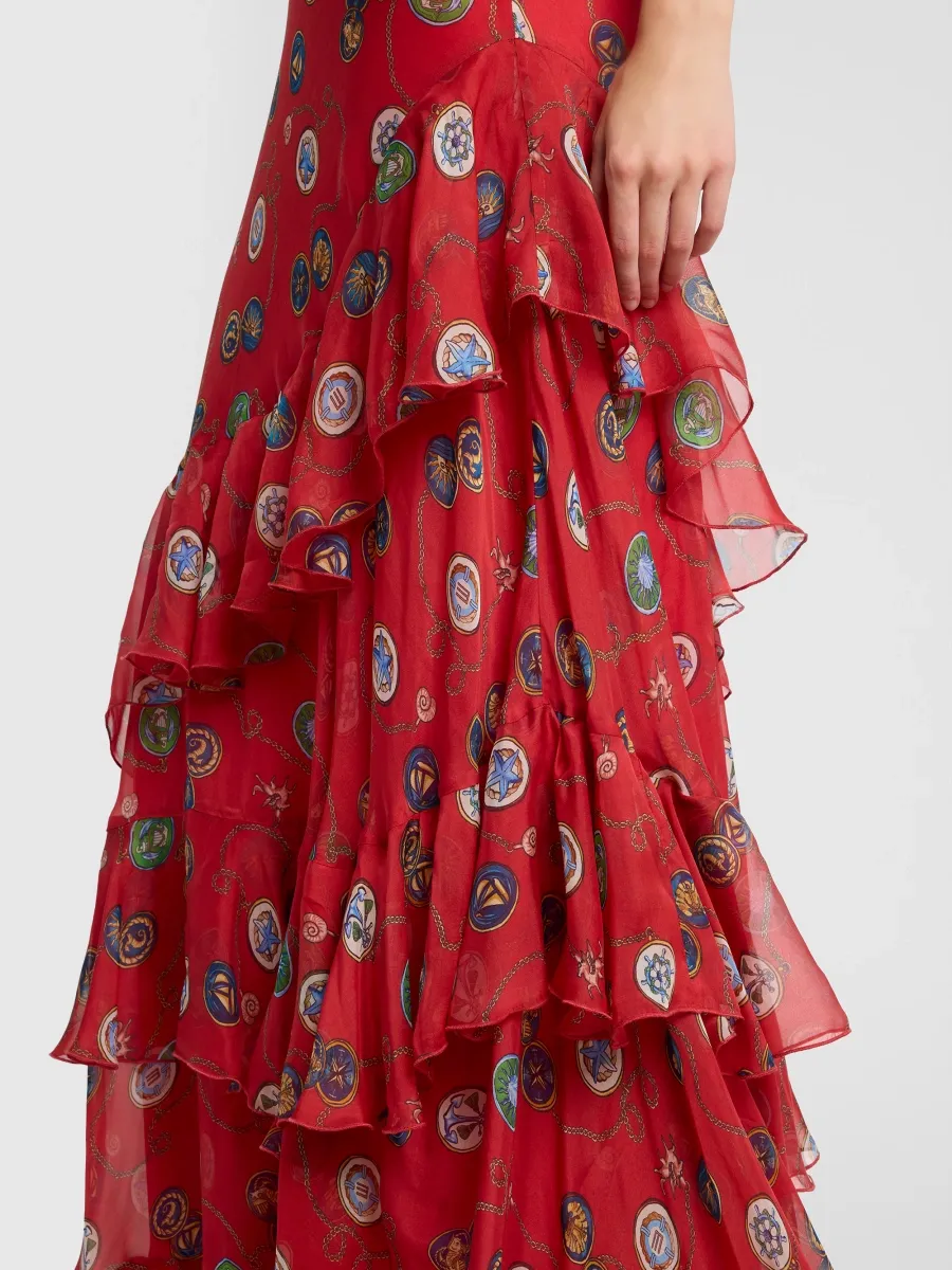 Etro Women's Status Printed Silk Chiffon Ruffle Maxi Dress | Thumbnail 5 Etro Women's Status Printed Silk Chiffon Ruffle Maxi Dress | Thumbnail 5