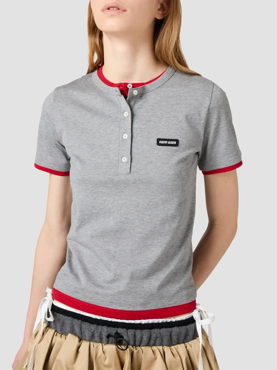 Miu Miu Women's Jersey T-Shirt | Thumbnail 5 Miu Miu Women's Jersey T-Shirt | Thumbnail 5