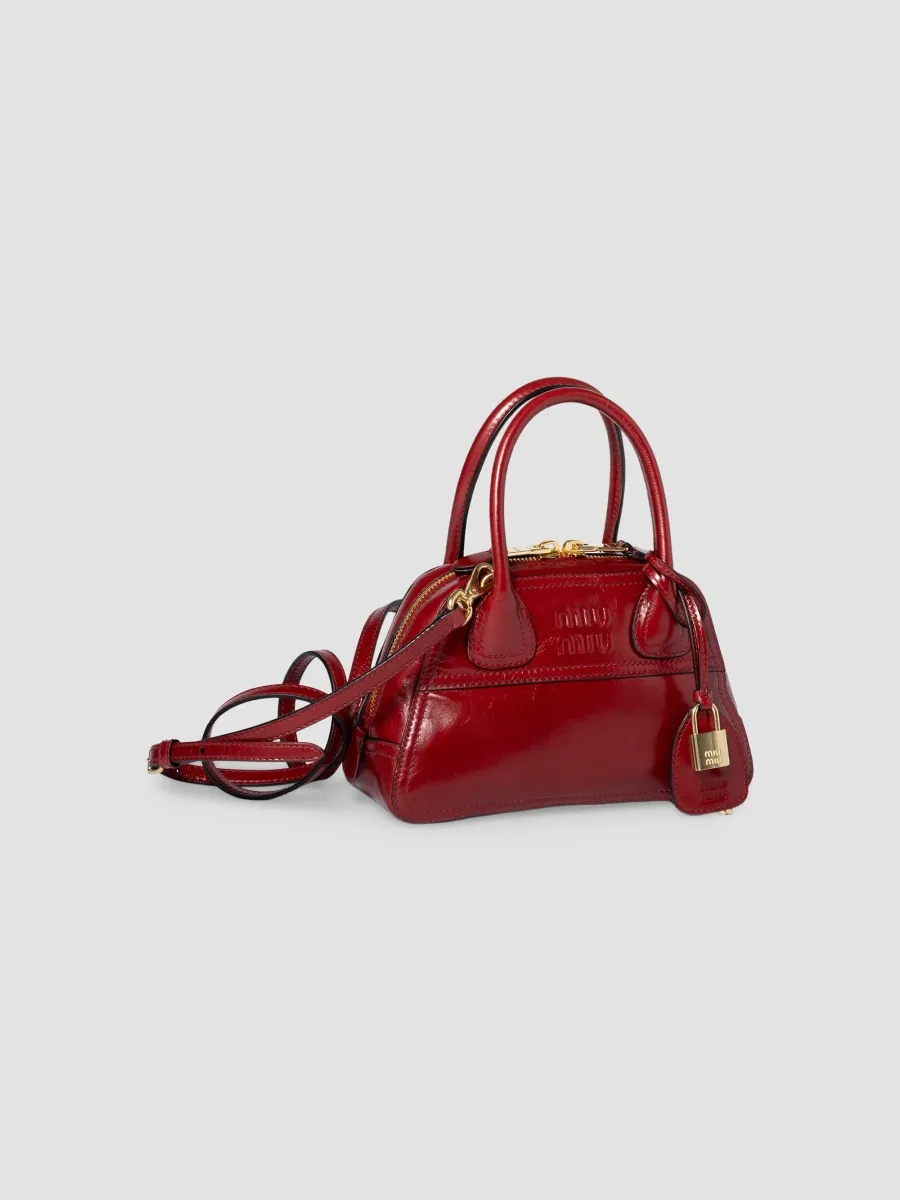 Miu Miu Women's Vivant Shiny Leather Mini Top Handle Bag | Thumbnail 5 Miu Miu Women's Vivant Shiny Leather Mini Top Handle Bag | Thumbnail 5
