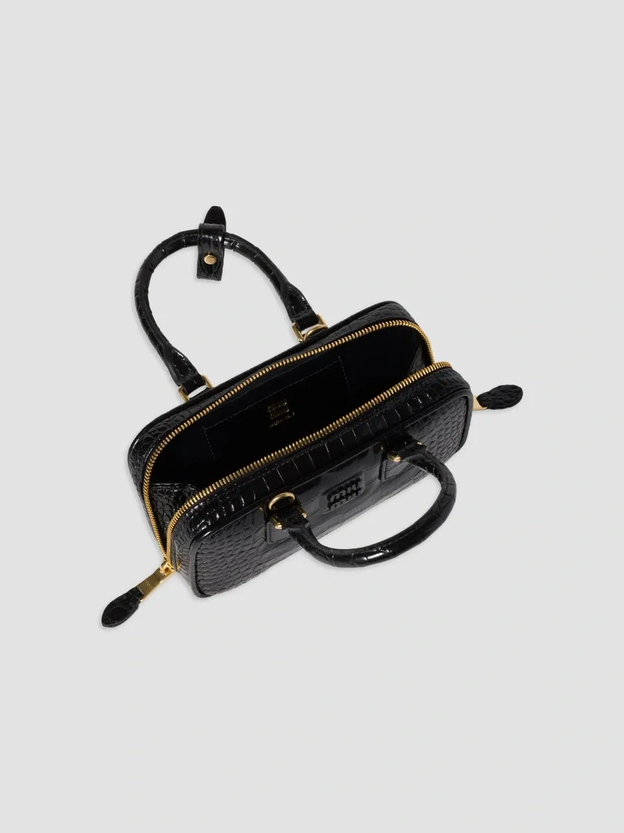 Miu Miu Women's Mini Arcadie Top Handle Bag in Crocodile Embossed Leather | Thumbnail 4 Miu Miu Women's Mini Arcadie Top Handle Bag in Crocodile Embossed Leather | Thumbnail 4