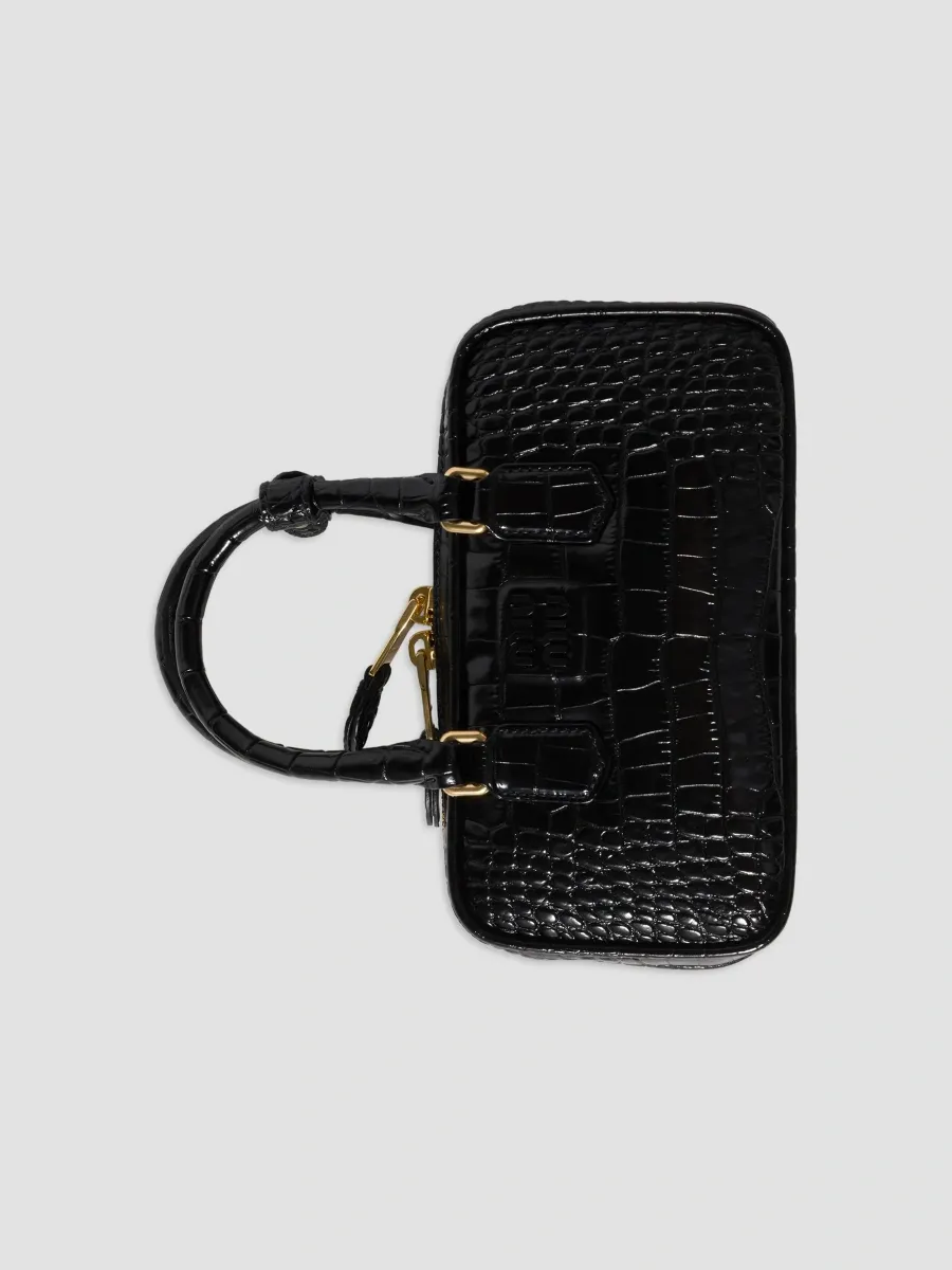 Miu Miu Women's Mini Arcadie Top Handle Bag in Crocodile Embossed Leather | Thumbnail 5 Miu Miu Women's Mini Arcadie Top Handle Bag in Crocodile Embossed Leather | Thumbnail 5
