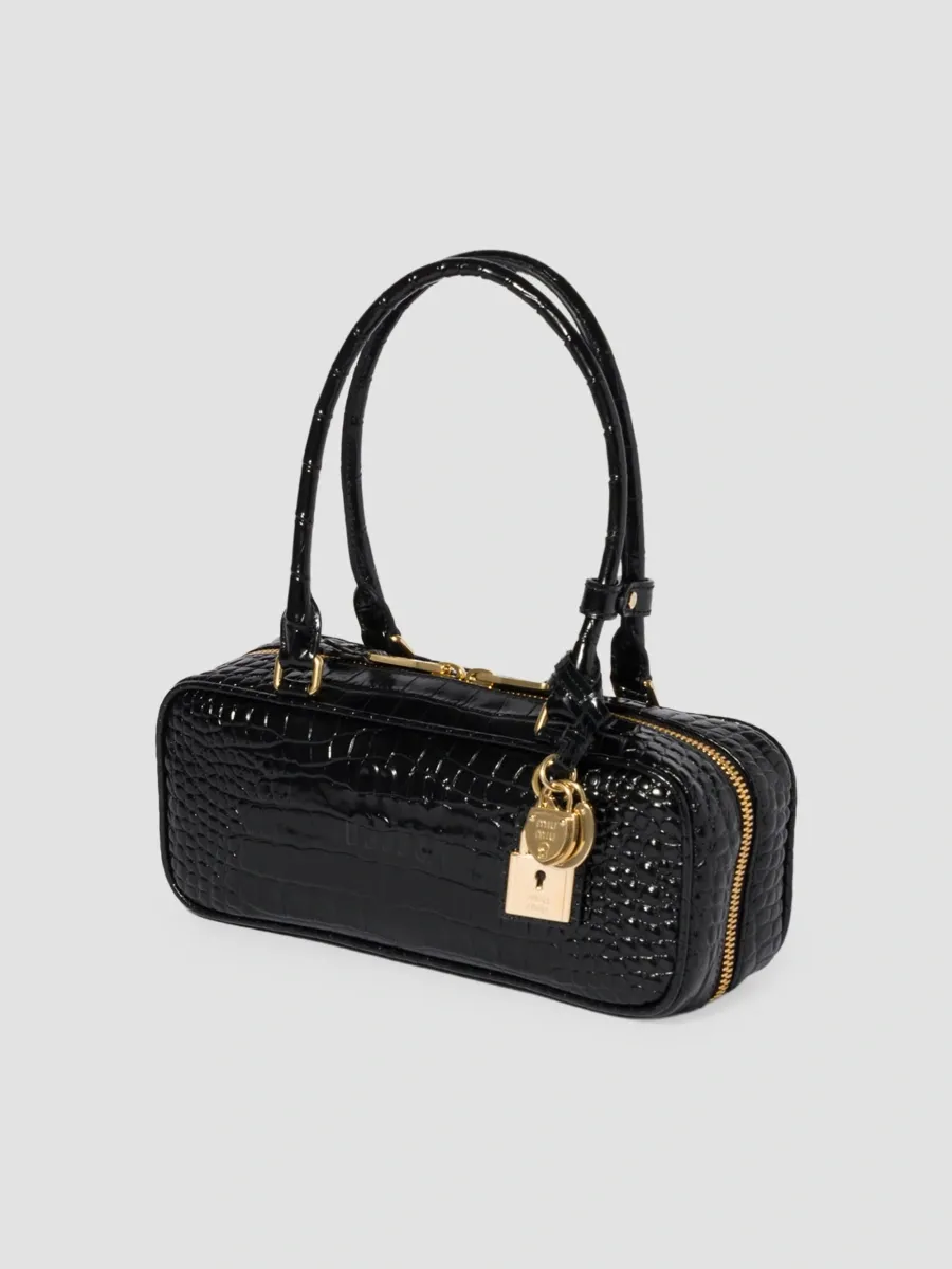 Miu Miu Women's Beau Shoulder Bag in Crocodile Embossed Leather | Thumbnail 2