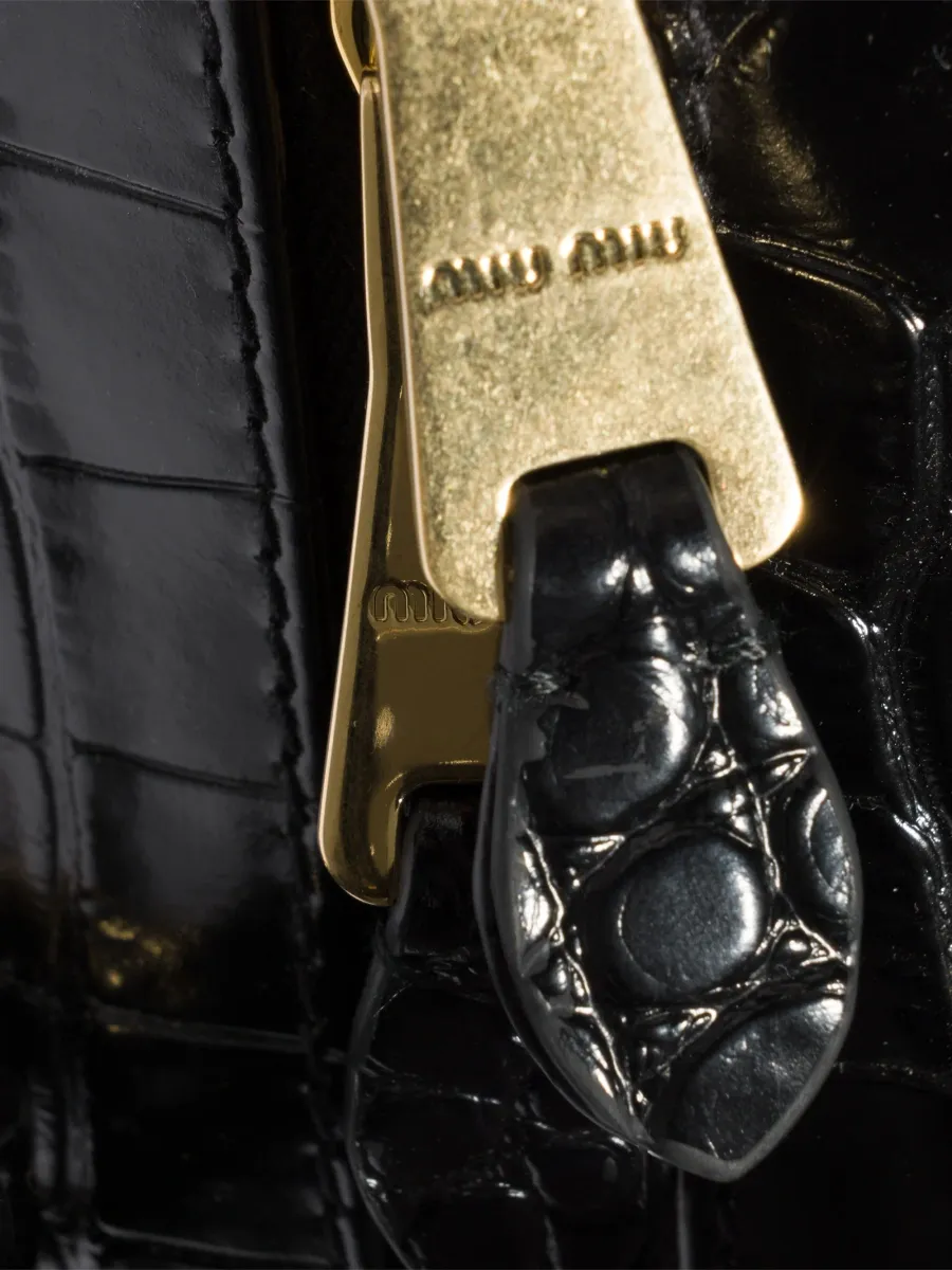 Miu Miu Women's Beau Shoulder Bag in Crocodile Embossed Leather | Thumbnail 5