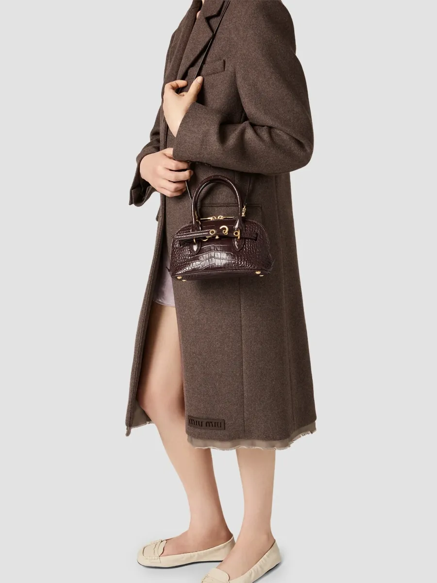 Miu Miu Women's Aventure Crocodile Embossed Calfskin Top Handle Mini Bag | Thumbnail 3 Miu Miu Women's Aventure Crocodile Embossed Calfskin Top Handle Mini Bag | Thumbnail 3