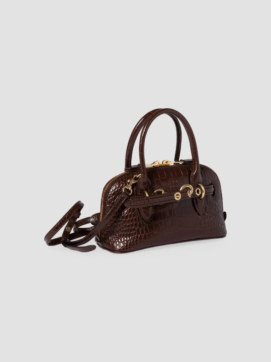 Miu Miu Women's Aventure Crocodile Embossed Calfskin Top Handle Mini Bag | Thumbnail 4 Miu Miu Women's Aventure Crocodile Embossed Calfskin Top Handle Mini Bag | Thumbnail 4