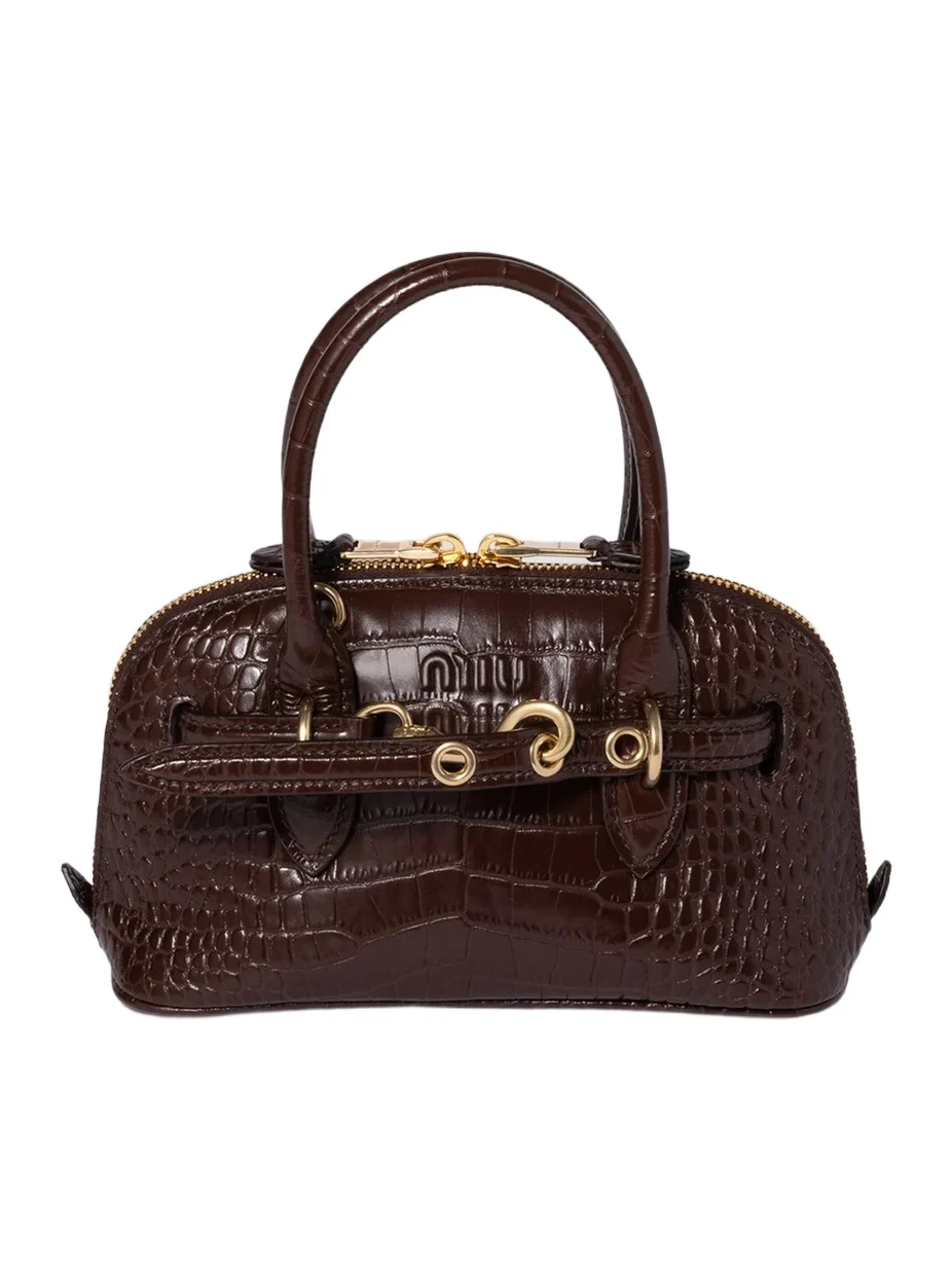 Women's Aventure Crocodile Embossed Calfskin Top Handle Mini Bag Women's Aventure Crocodile Embossed Calfskin Top Handle Mini Bag
