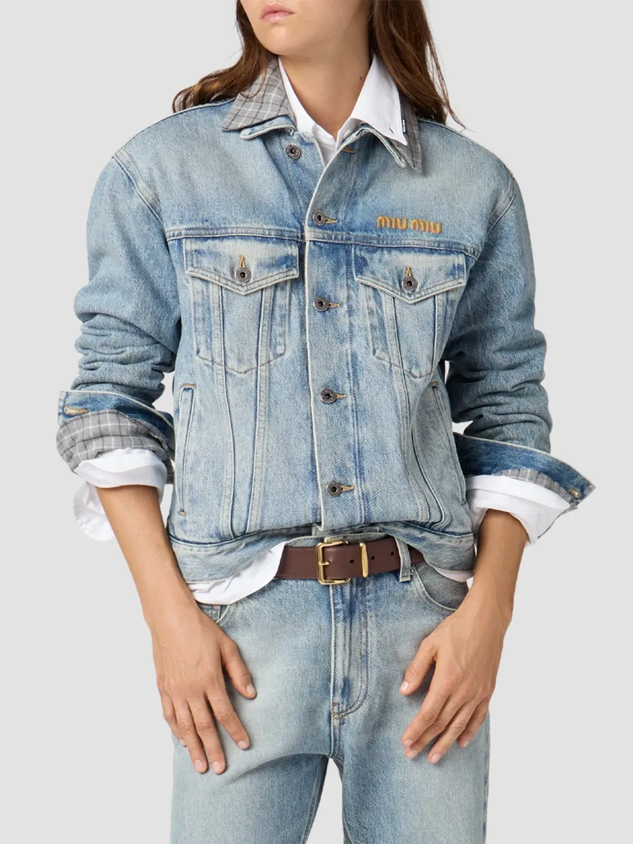 Miu Miu Women's Denim Blouson Jacket | Thumbnail 3