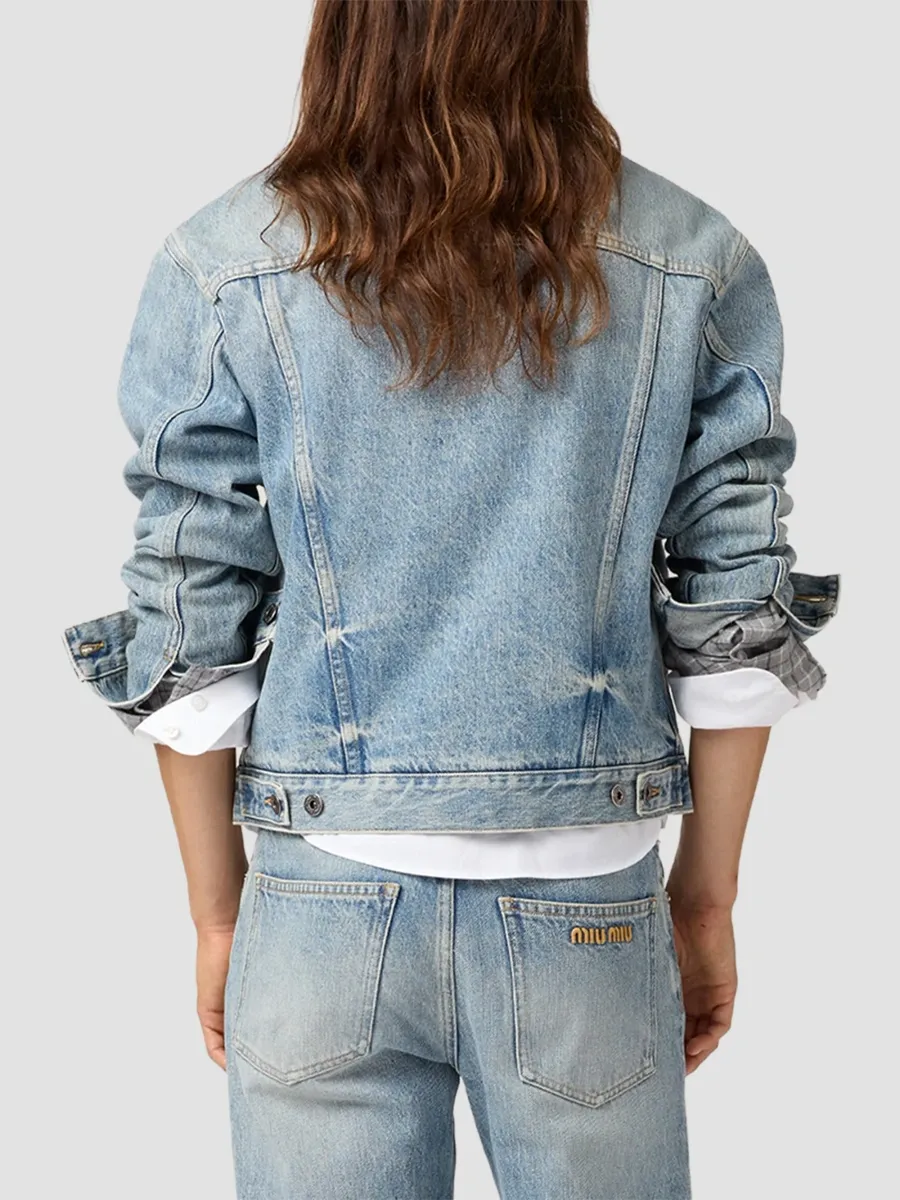 Miu Miu Women's Denim Blouson Jacket | Thumbnail 4