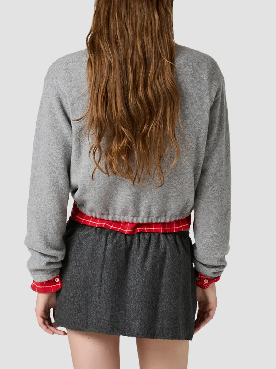 Miu Miu Women's Wool and Cashmere Sweater - Grey | Thumbnail 3 Miu Miu Women's Wool and Cashmere Sweater - Grey | Thumbnail 3