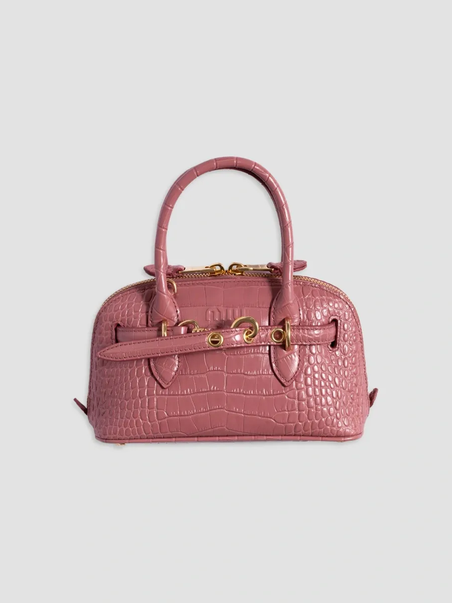 Miu Miu Women's Aventure Crocodile Embossed Calfskin Top Handle Mini Bag | Thumbnail 5 Miu Miu Women's Aventure Crocodile Embossed Calfskin Top Handle Mini Bag | Thumbnail 5