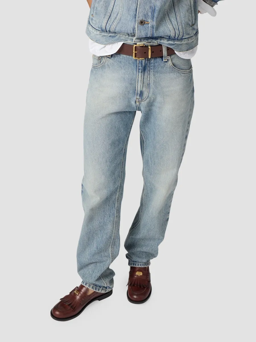 Miu Miu Women's Five-Pocket Washed Denim Jeans | Thumbnail 3 Miu Miu Women's Five-Pocket Washed Denim Jeans | Thumbnail 3