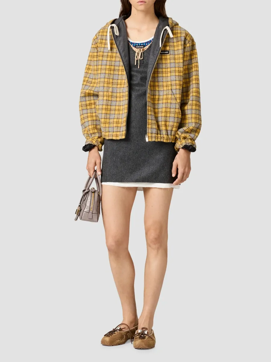 Miu Miu Women's Plaid Blouson Jacket | Thumbnail 2 Miu Miu Women's Plaid Blouson Jacket | Thumbnail 2