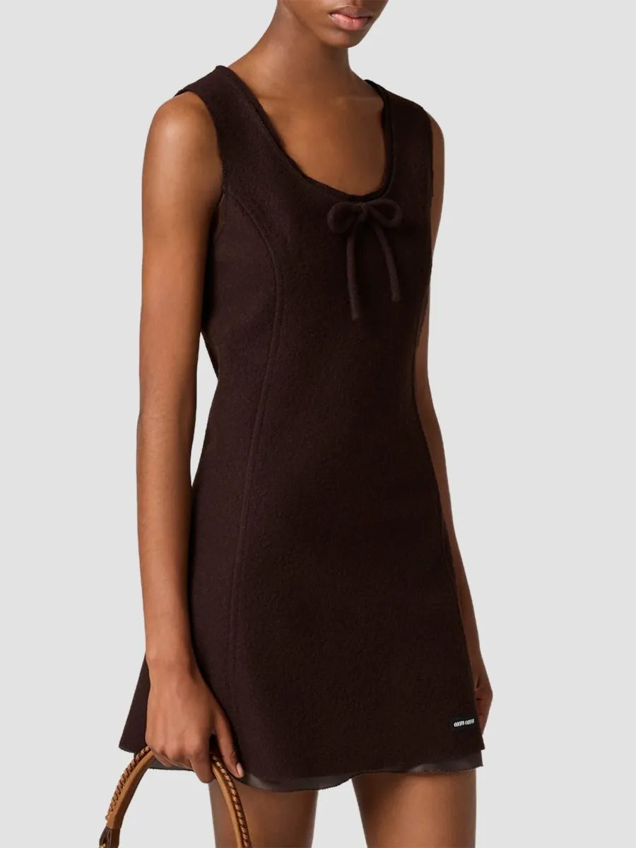 Miu Miu Women's Felted Wool Dress | Thumbnail 4