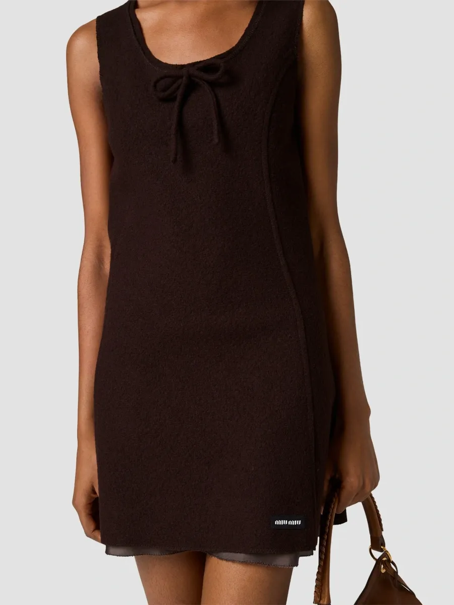 Miu Miu Women's Felted Wool Dress | Thumbnail 6