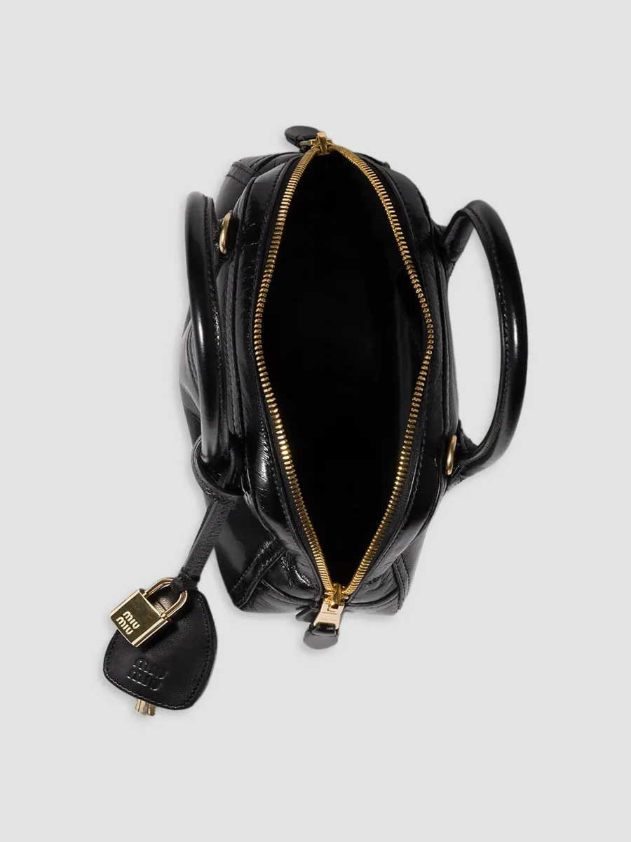 Miu Miu Women's Vivant Shiny Leather Mini Top Handle Bag | Thumbnail 4 Miu Miu Women's Vivant Shiny Leather Mini Top Handle Bag | Thumbnail 4