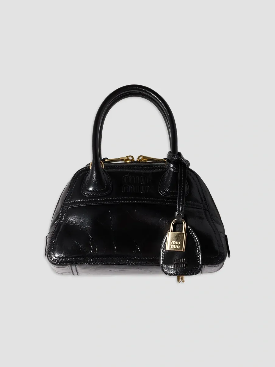 Miu Miu Women's Vivant Shiny Leather Mini Top Handle Bag | Thumbnail 5 Miu Miu Women's Vivant Shiny Leather Mini Top Handle Bag | Thumbnail 5