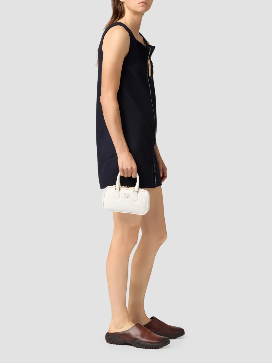 Miu Miu Women's Mini Arcadie Top Handle Bag in Crocodile Embossed Leather | Thumbnail 2 Miu Miu Women's Mini Arcadie Top Handle Bag in Crocodile Embossed Leather | Thumbnail 2