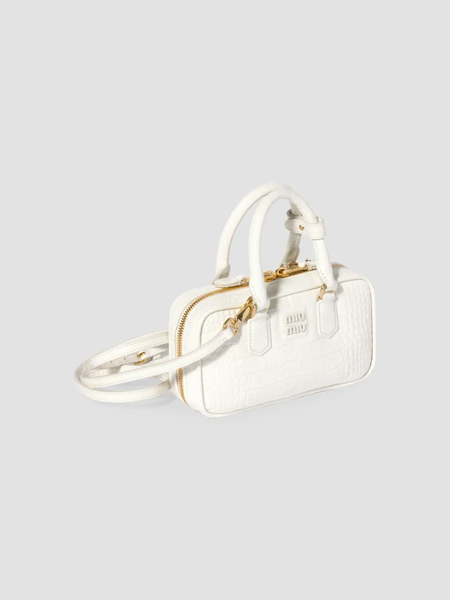 Miu Miu Women's Mini Arcadie Top Handle Bag in Crocodile Embossed Leather | Thumbnail 5 Miu Miu Women's Mini Arcadie Top Handle Bag in Crocodile Embossed Leather | Thumbnail 5