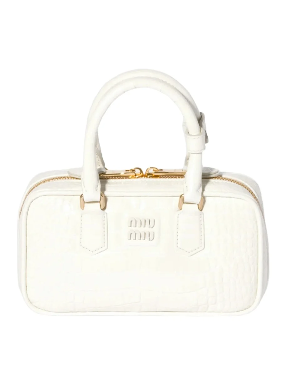 Women's Mini Arcadie Top Handle Bag in Crocodile Embossed Leather Women's Mini Arcadie Top Handle Bag in Crocodile Embossed Leather