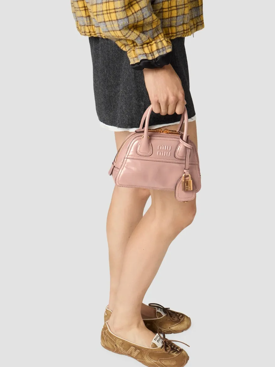 Miu Miu Women's Vivant Shiny Leather Mini Top Handle Bag | Thumbnail 4 Miu Miu Women's Vivant Shiny Leather Mini Top Handle Bag | Thumbnail 4