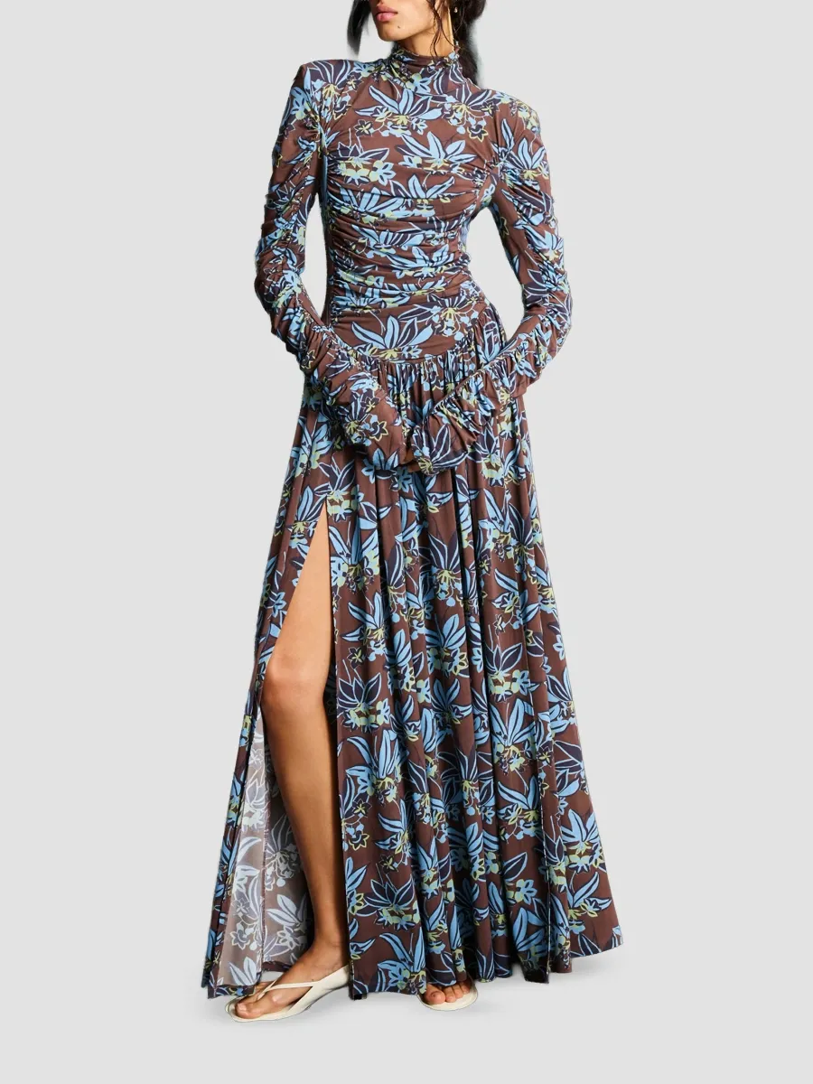 ALÉMAIS Women's Maxwell Floral Ruched Jersey Gown | Thumbnail 2 ALÉMAIS Women's Maxwell Floral Ruched Jersey Gown | Thumbnail 2