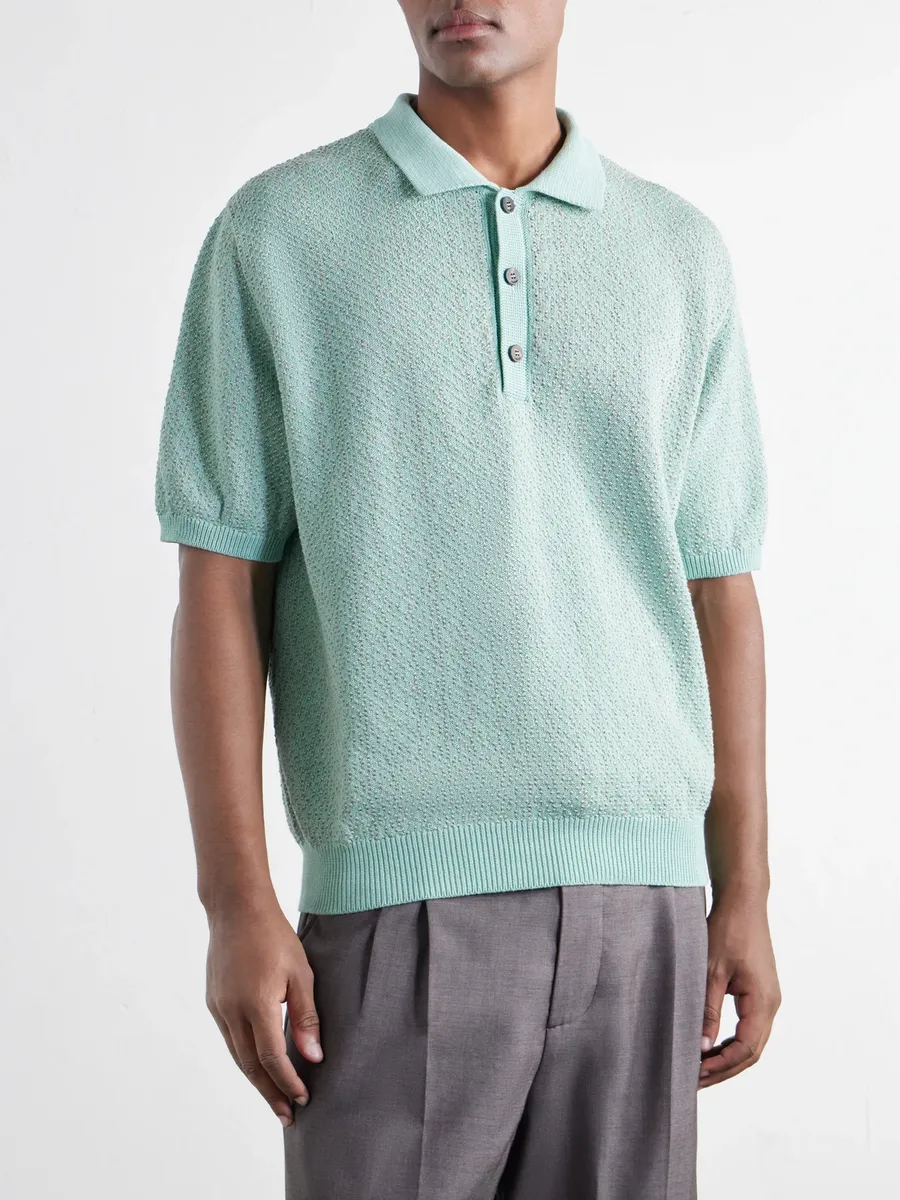 Jacquemus Miami Jacquard-Knit Cotton Polo Shirt - Men | Thumbnail 3