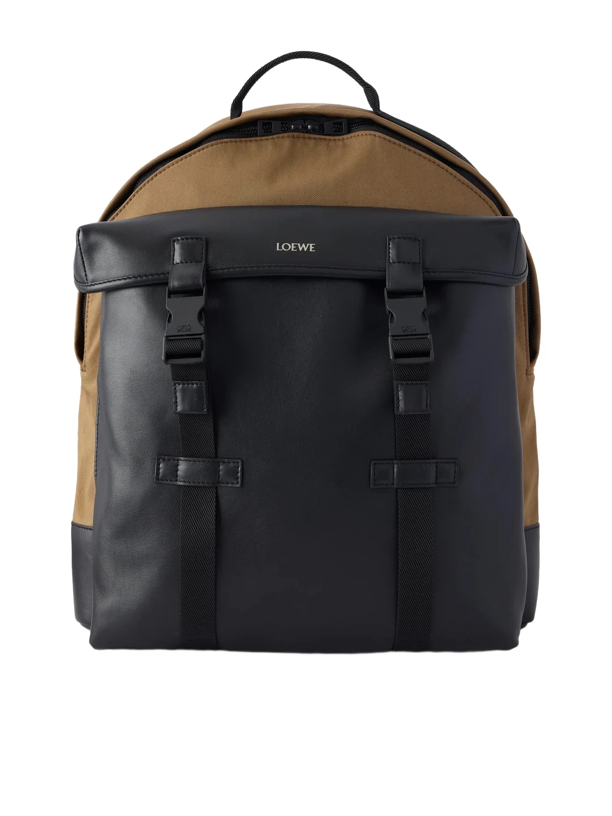Loewe Logo-Print Canvas-Trimmed Leather Backpack - Men